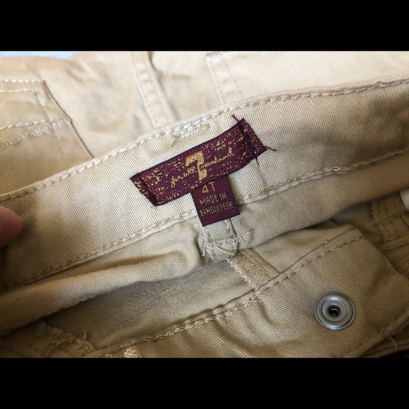 Boy 4T 7 For All Mankind denim shirt Khaki joggers - Picture 3 of 6